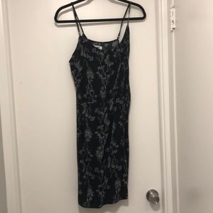 Black and white adjustable strap dress
